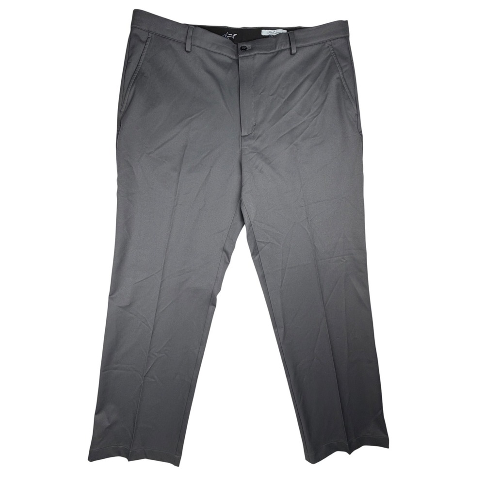 Greg Norman Mens 40x30 Gray Performance Golf Pants Stretch Flat Front Straight